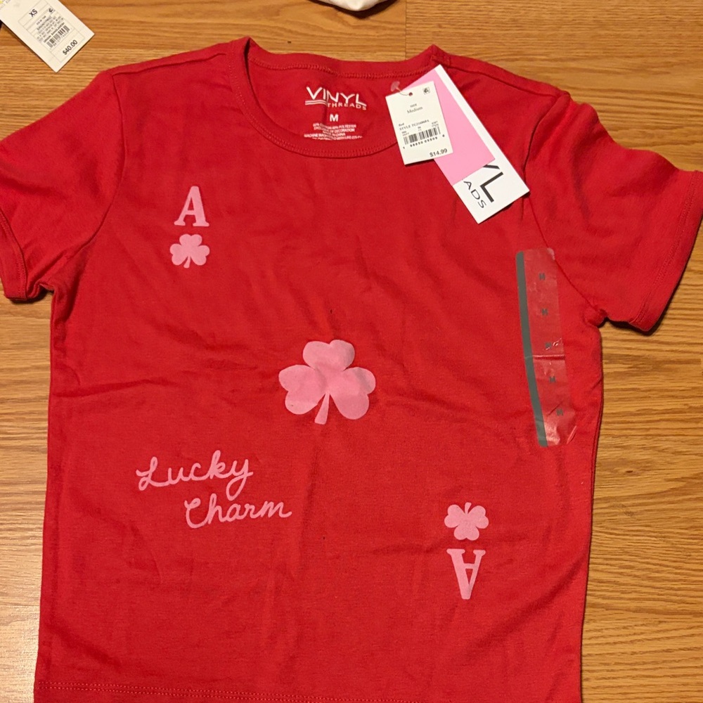 Red “Lucky Charm” tee shirt